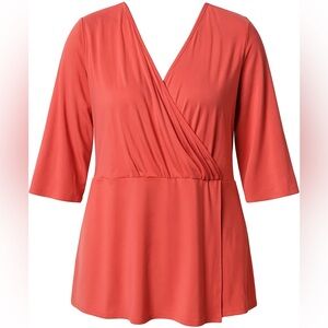 J Jill Wearever Collection Long Sleeve Knit Faux Wrap Top